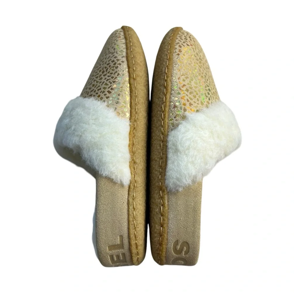 Sorel NEW Nakiska Slide II Ceramic Gum Tan Slippers Girls Youth Size 2, 3, 4, 5